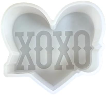 לב האהבה של יום האהבה XO XO FRESHIE סיליקון עובש אהבה | 3.5x4 ”עבור נר מכונית ארומה ארחית, תנור סבון בטוח לאפיית